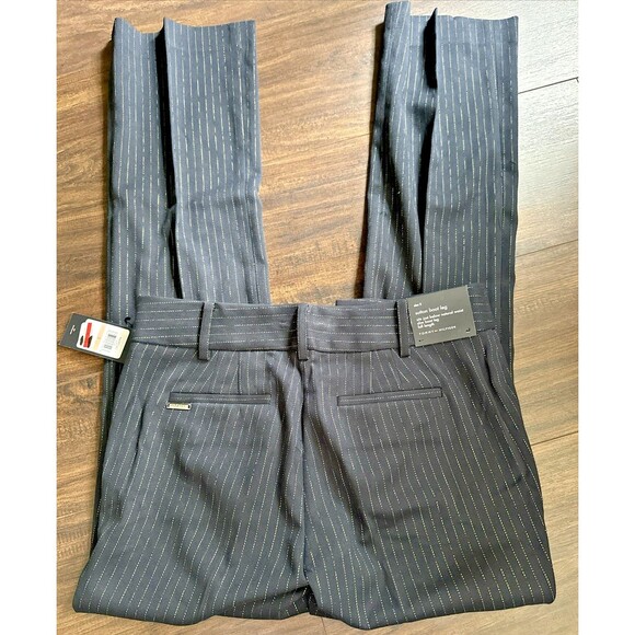 Tommy Hilfiger Women's Metallic Pinstriped Pants Bootcut  Leg Midnight Blue 2 - Picture 9 of 12